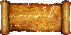 Valentinyi Jácinta névjegykártya
